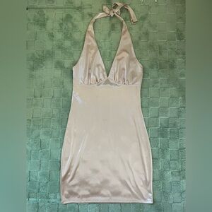 Silky Halter Mini Dress